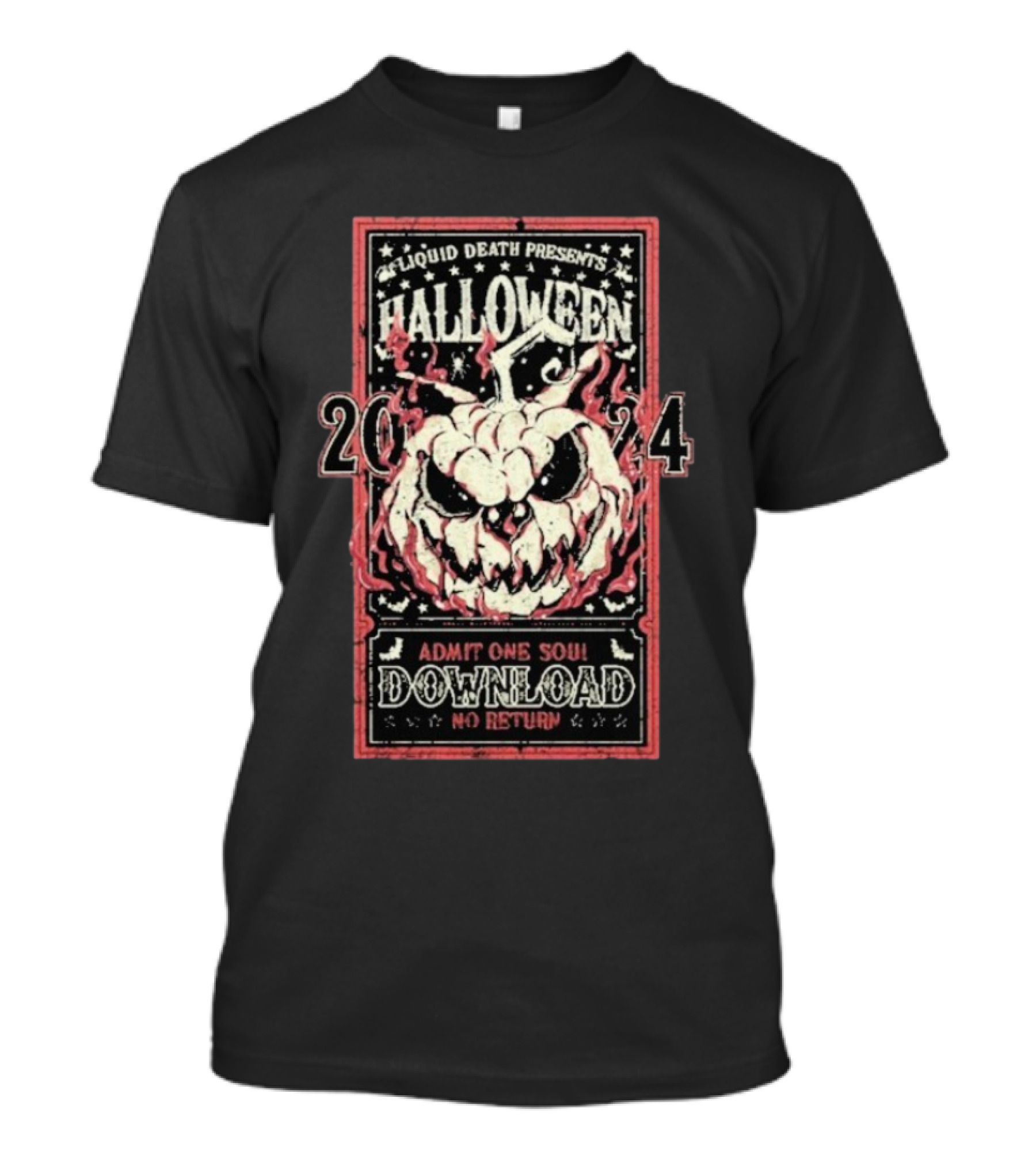 Liquid Death Presents Halloween Admit One Soul Download No Return 2024 T-Shirt
