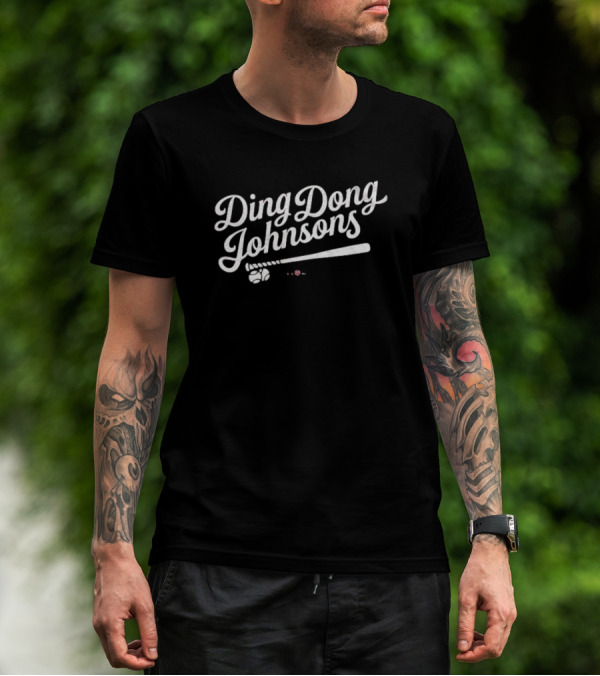 Ding Dong Johnsons Baseball Bat And Ball Retro Style T-Shirt