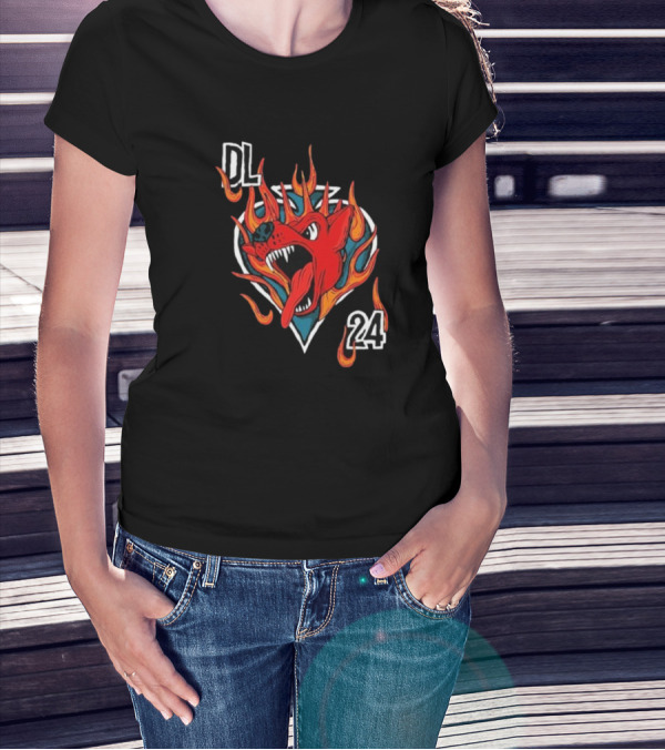 DL 24 Download Festival The King 2024 Event Flaming Red Dog Emblem T-Shirt