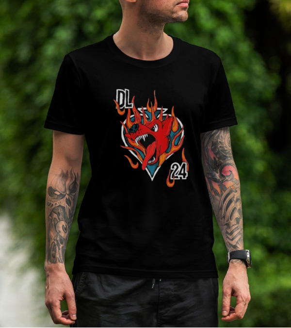 DL 24 Download Festival The King 2024 Event Flaming Red Dog Emblem T-Shirt