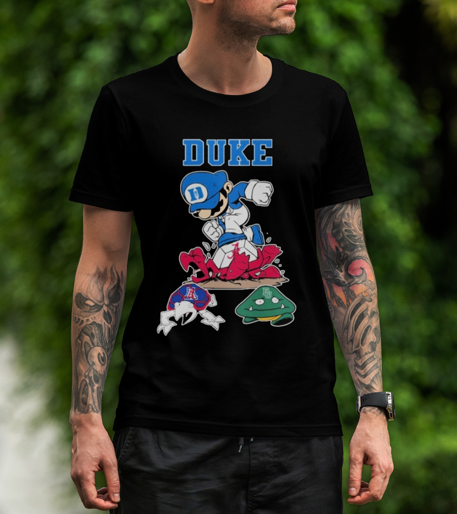 Duke Blue Devils Super Mario Crushing Arizona Wildcats Baylor T-Shirt