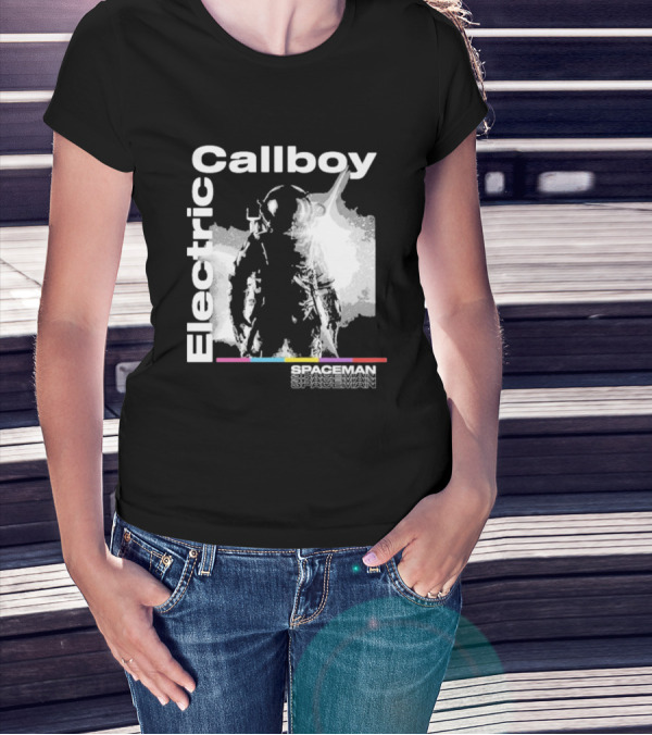 Electric Callboy Spaceman Cover Rainbow Text Starman Silhouette T-Shirt