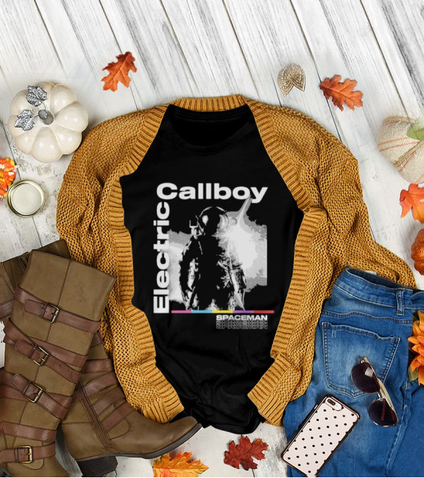 Electric Callboy Spaceman Cover Rainbow Text Starman Silhouette T-Shirt