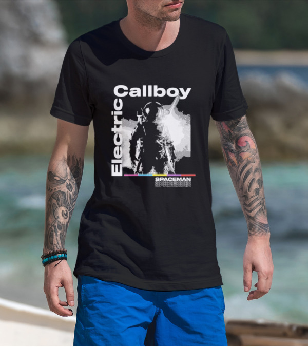 Electric Callboy Spaceman Cover Rainbow Text Starman Silhouette T-Shirt