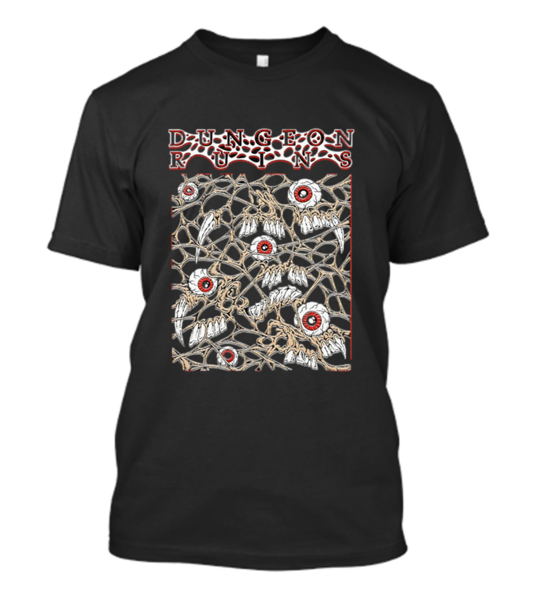 Dungeon Ruins Horror Eyes And Bones T-Shirt