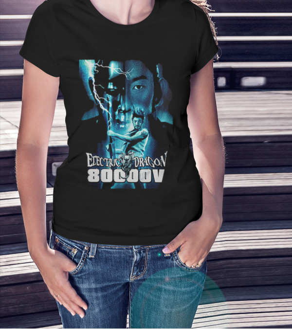 Electric Dragon 80,000 V Lightning Samurai Face Montage T-Shirt