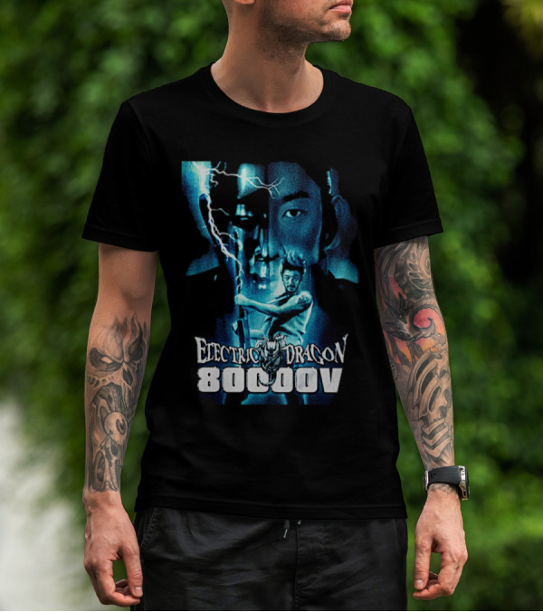 Electric Dragon 80,000 V Lightning Samurai Face Montage T-Shirt