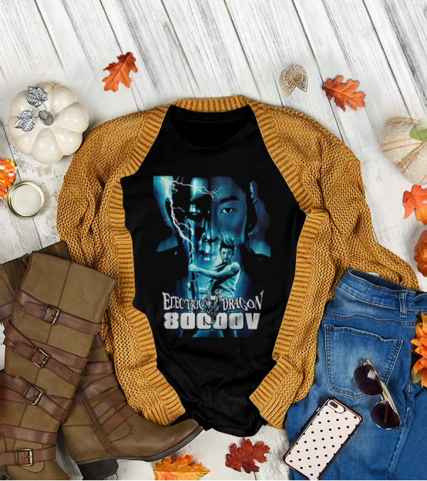 Electric Dragon 80,000 V Lightning Samurai Face Montage T-Shirt