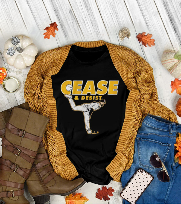 Cease And Desist Baseball Player Pitching Action T-Shirt