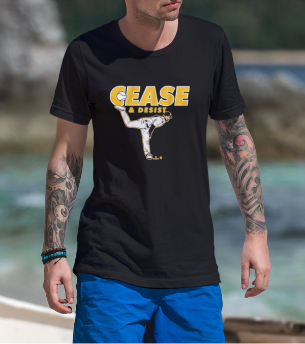 Cease And Desist Baseball Player Pitching Action T-Shirt