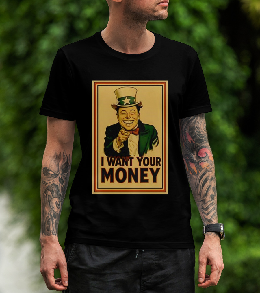 Elon Musk Uncle Sam I Want Your Money Style T-Shirt
