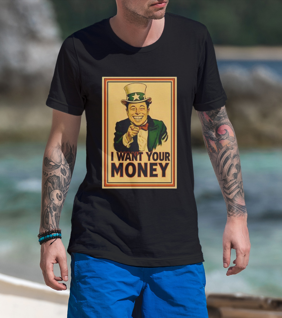 Elon Musk Uncle Sam I Want Your Money Style T-Shirt