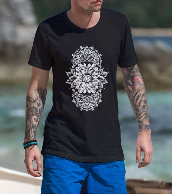Employed To Serve Floral Mandala Style T-Shirt