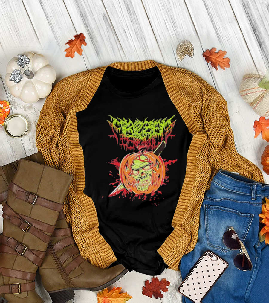 Frozen Soul Pumpkin Skull Knife Horror Graphic T-Shirt