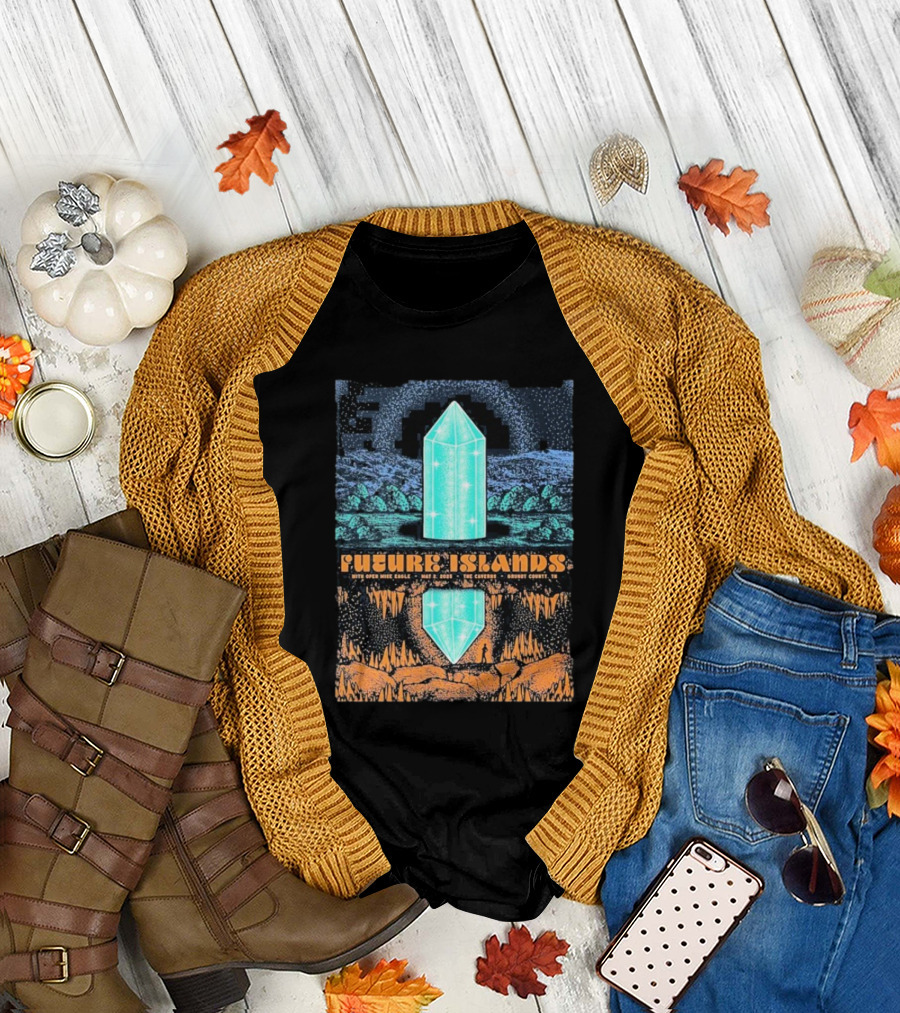 Future Islands With Open Mike Eagle May 2 2025 The Caverns Grundy County TN By Status Serigraph T-Shirt