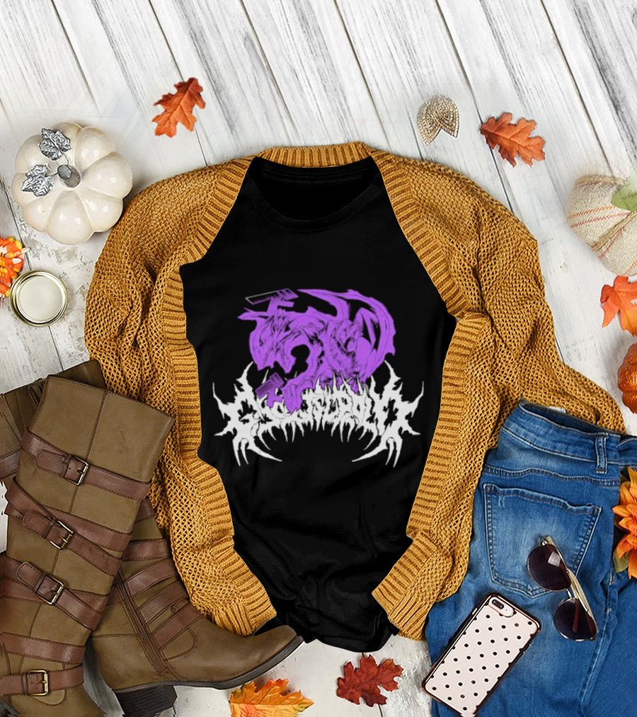 Ghost Supply Duel Purple Dragon With White Text T-Shirt