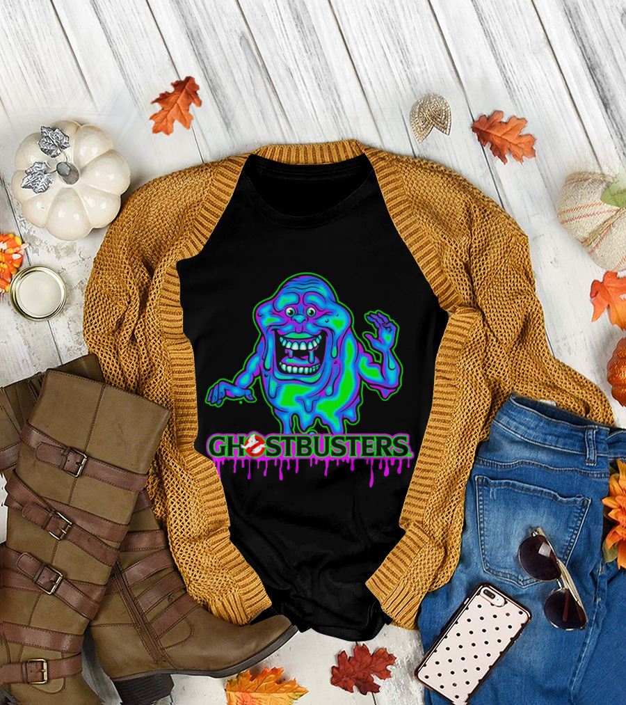 Ghostbusters Slimer Neon Little Spud Cartoon Ooze Glow T-Shirt