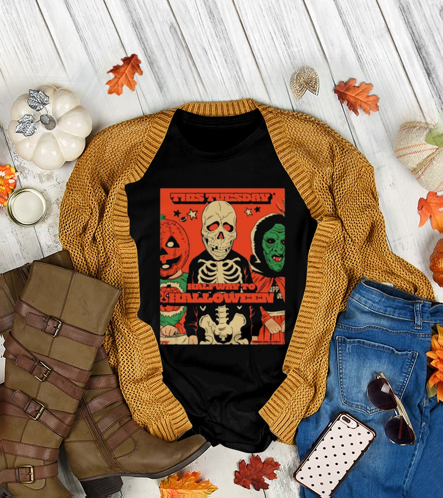 This Tuesday Halfway to Halloween April 29 2025 Tour Fright-Rags Inc Bundle T-Shirt