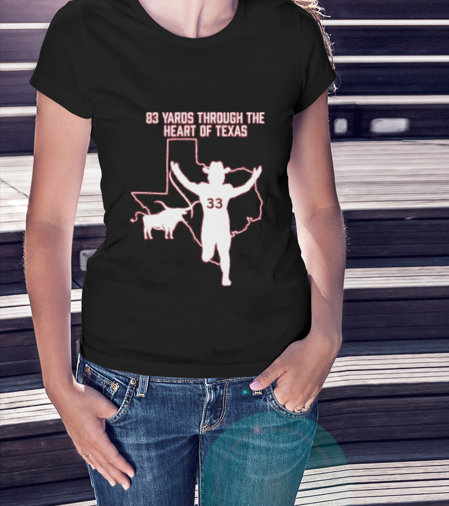 83 Yards Through The Heart Of Texas Longhorns 33 Cowboy Touchdown T-Shirt