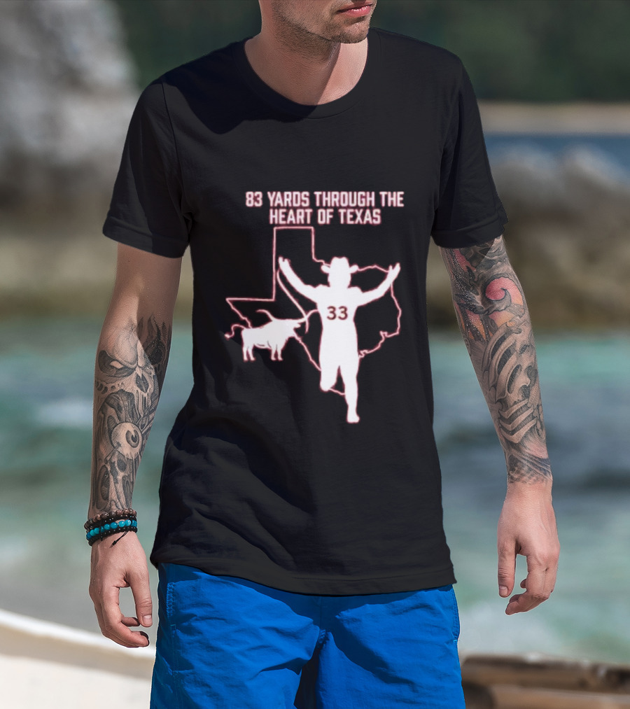 83 Yards Through The Heart Of Texas Longhorns 33 Cowboy Touchdown T-Shirt