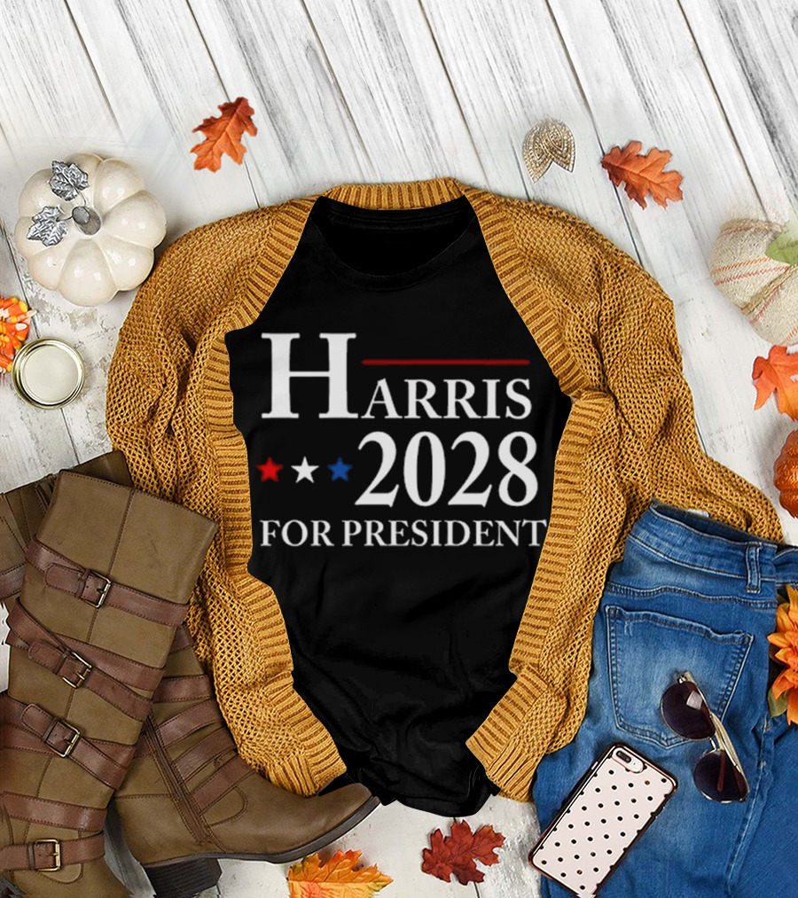 Harris 2028 For President Stars and Stripes T-Shirt