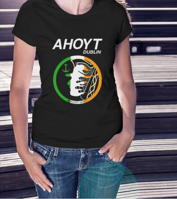 Ahoyt Dublin Ireland Anchor Tricolor Emblem T-Shirt