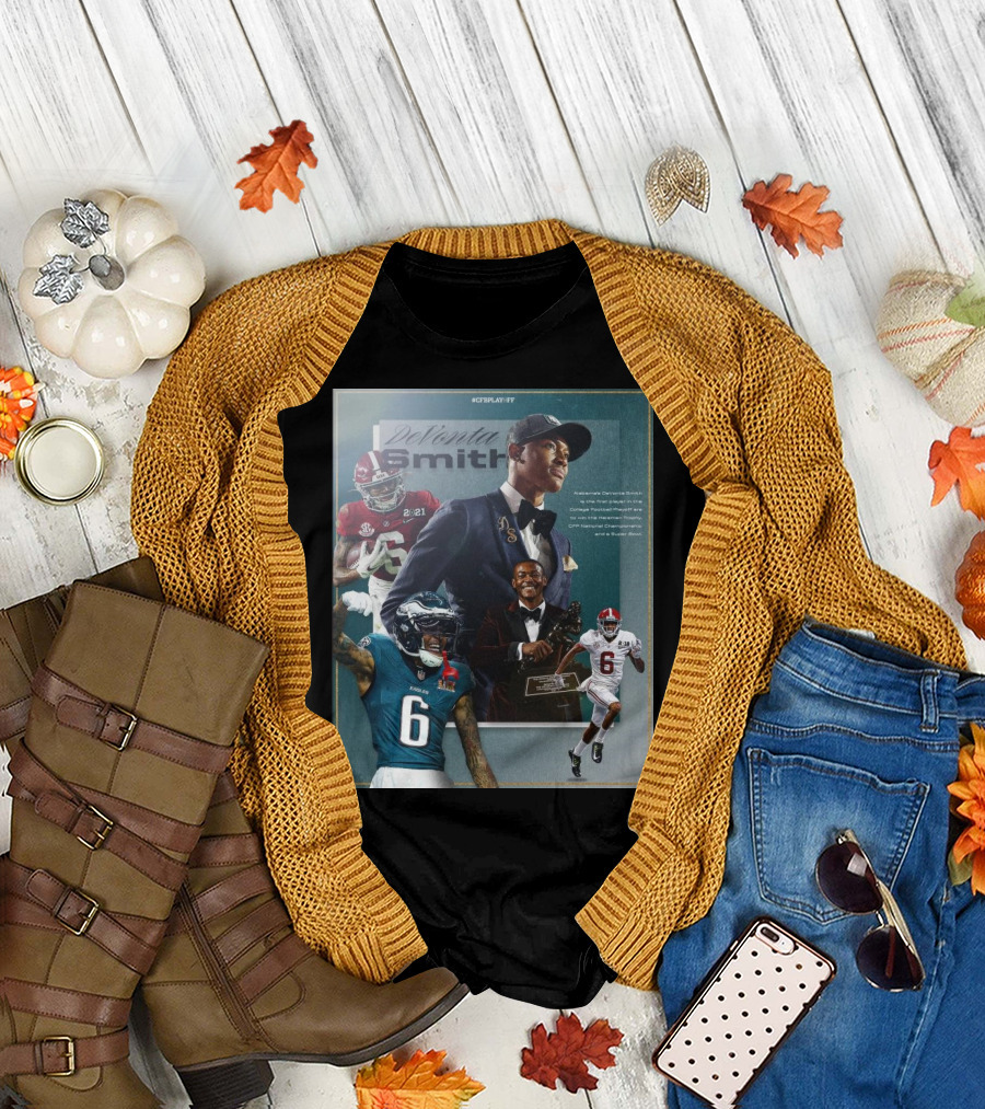 DeVonta Smith Alabama and Philadelphia Eagles Journey to Heisman CFP National Championship and Super Bowl Victory T-Shirt