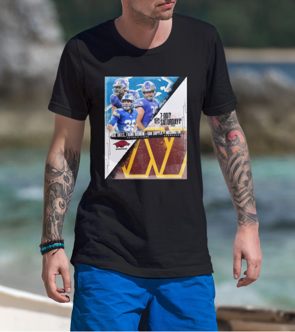 Jake Bates Frank Ragnow Dan Skipper Detroit Lions Vs Washington Commanders January 18 7:00 PM FOX Prohogs T-Shirt