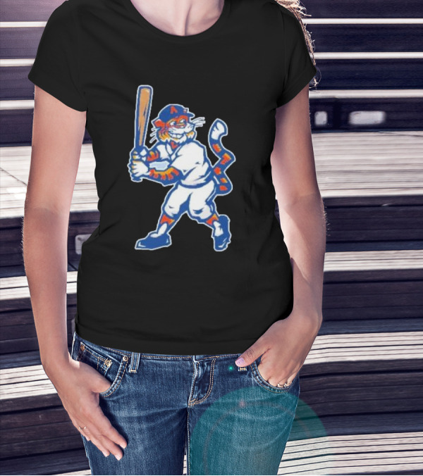 Auburn Tigers Aubie Baseball Mascot Holding Bat T-Shirt