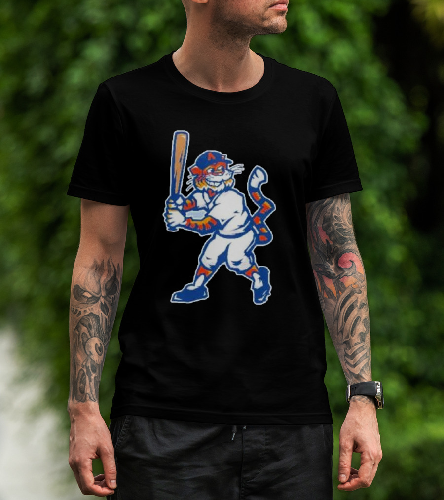 Auburn Tigers Aubie Baseball Mascot Holding Bat T-Shirt