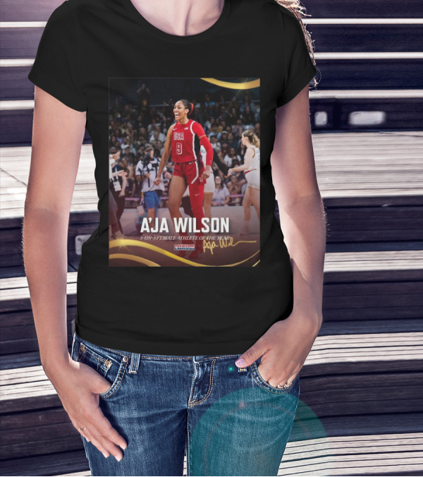 A’Ja Wilson USA Basketball Star 5-On-5 Female Athlete Of The Year 24 Awards Signature T-Shirt