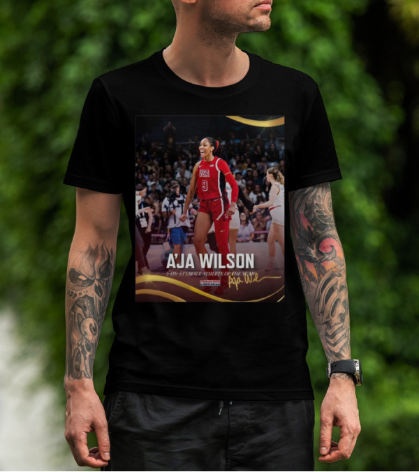 A’Ja Wilson USA Basketball Star 5-On-5 Female Athlete Of The Year 24 Awards Signature T-Shirt