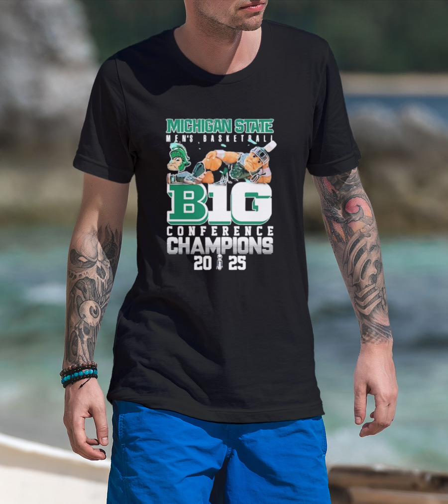 Michigan State Spartans B1G Conference Champions Men’s Basketball 2025 T-Shirt