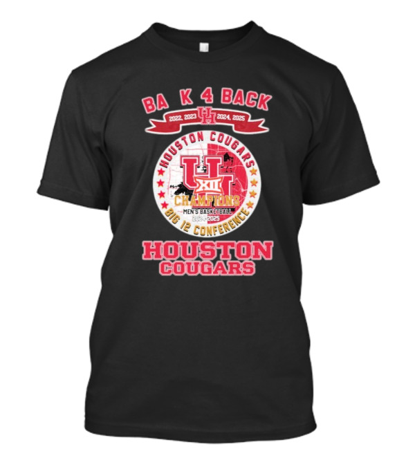 Back 4 Back Houston Cougars Big 12 Champions 2024-2025 Men's Basketball T-Shirt
