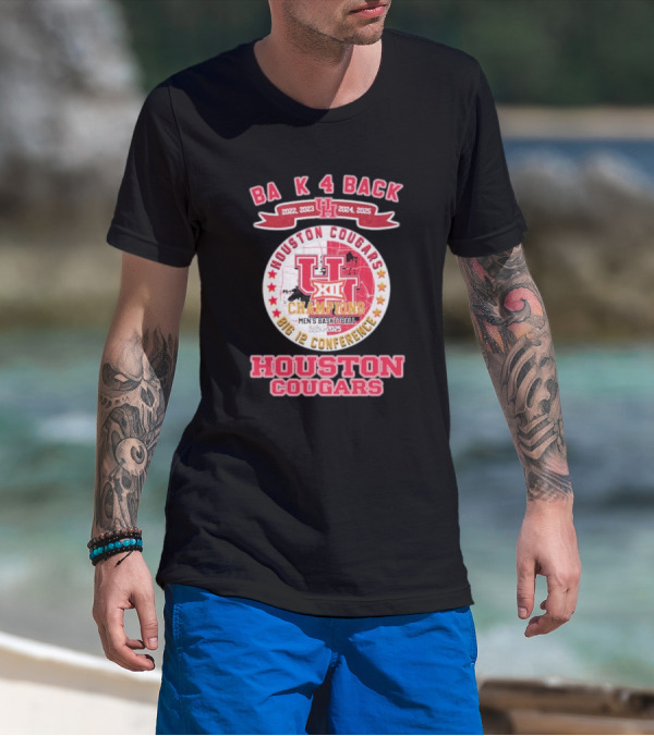 Back 4 Back Houston Cougars Big 12 Champions 2024-2025 Men's Basketball T-Shirt