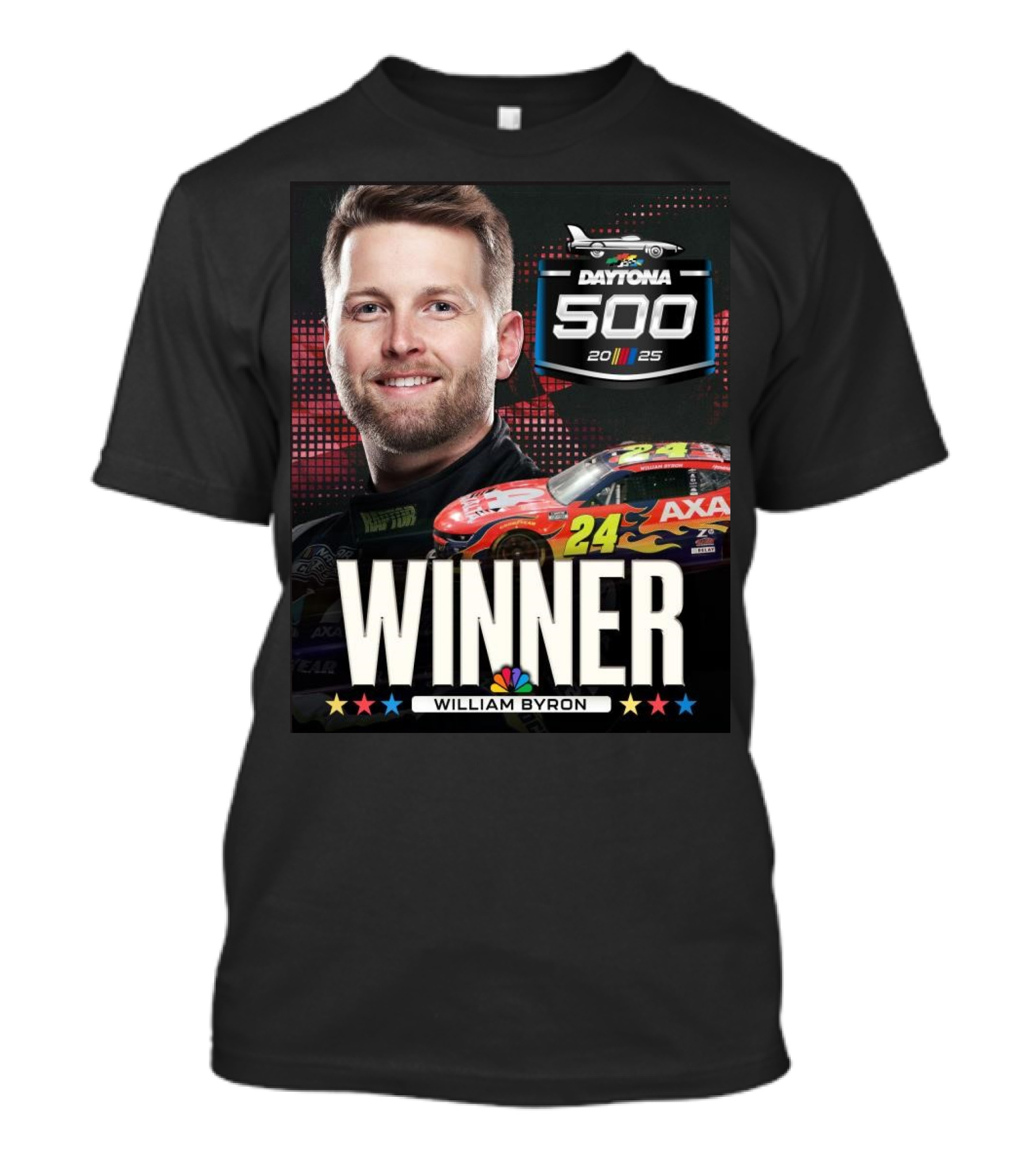 NASCAR Daytona 500 2025 Winner William Byron NBC Back To Back T-Shirt