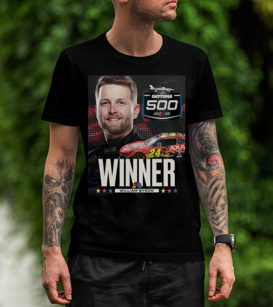 NASCAR Daytona 500 2025 Winner William Byron NBC Back To Back T-Shirt