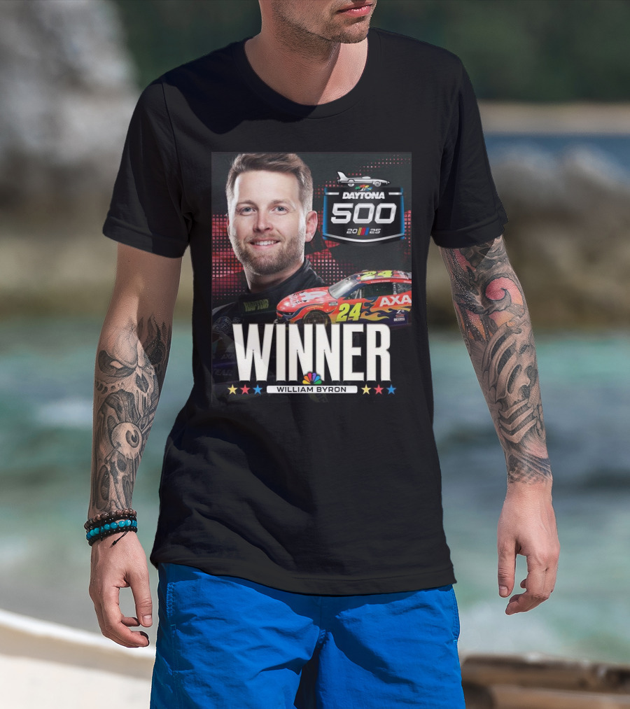 NASCAR Daytona 500 2025 Winner William Byron NBC Back To Back T-Shirt