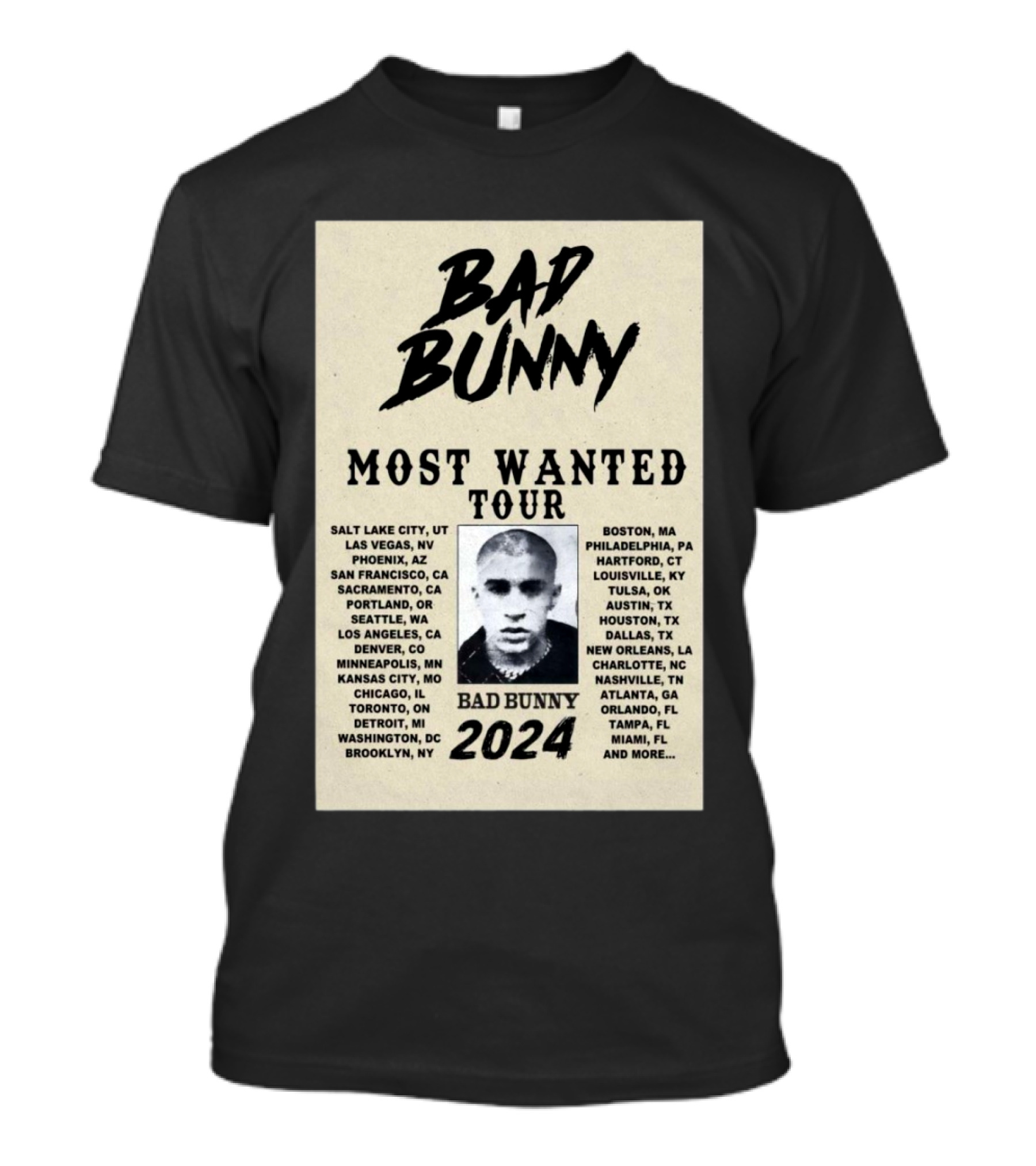 Bad Bunny Most Wanted Tour 2024 T-Shirt
