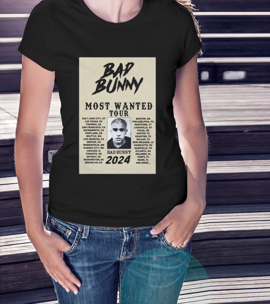 Bad Bunny Most Wanted Tour 2024 T-Shirt