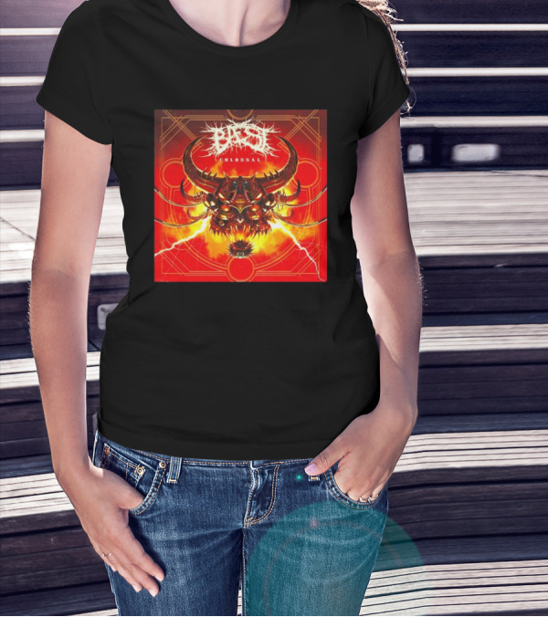 Baest Colossal Sci-Fi Cybernetic Bull Head Red Lightning Art 15th August 2025 T-Shirt