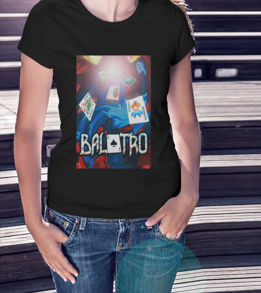 Balatro Game 2024 Tour Playing Cards Jokers And Spades Theme T-Shirt