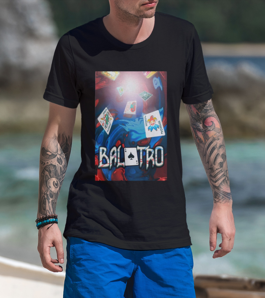 Balatro Game 2024 Tour Playing Cards Jokers And Spades Theme T-Shirt