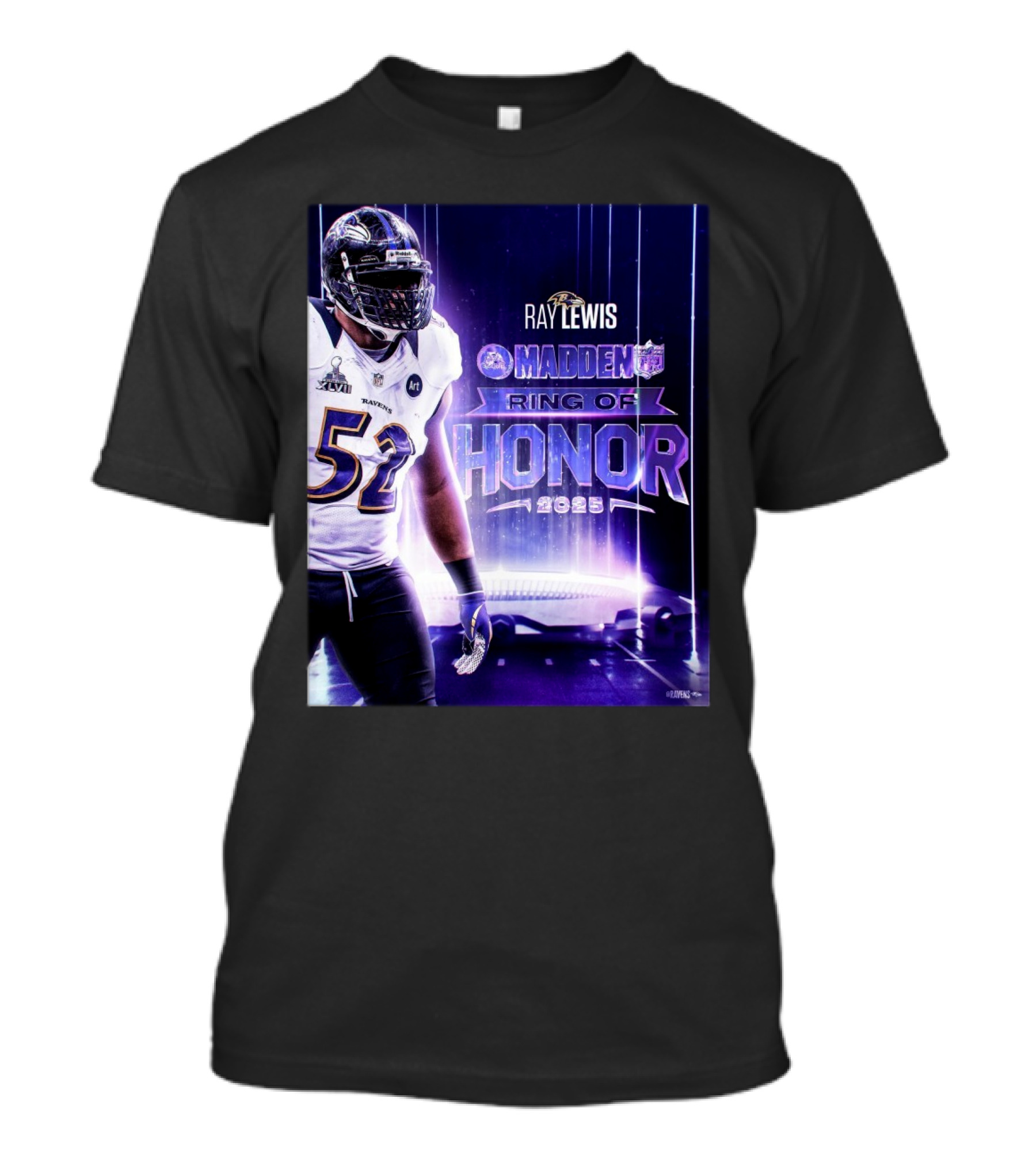 Ray Lewis Baltimore Ravens Madden Ring Of Honor 2025 NFL Football T-Shirt