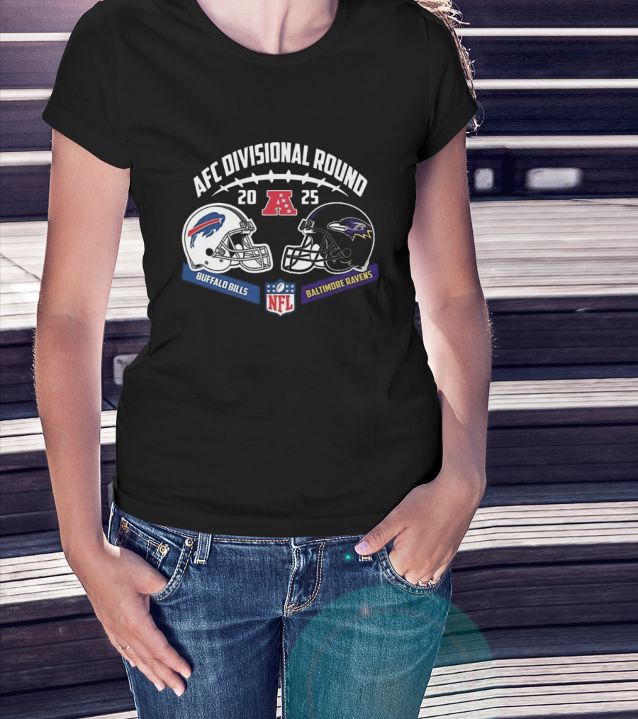 AFC Divisional Round 2025 Buffalo Bills Vs Baltimore Ravens NFL Playoffs Showdown T-Shirt