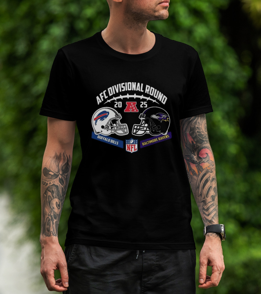 AFC Divisional Round 2025 Buffalo Bills Vs Baltimore Ravens NFL Playoffs Showdown T-Shirt