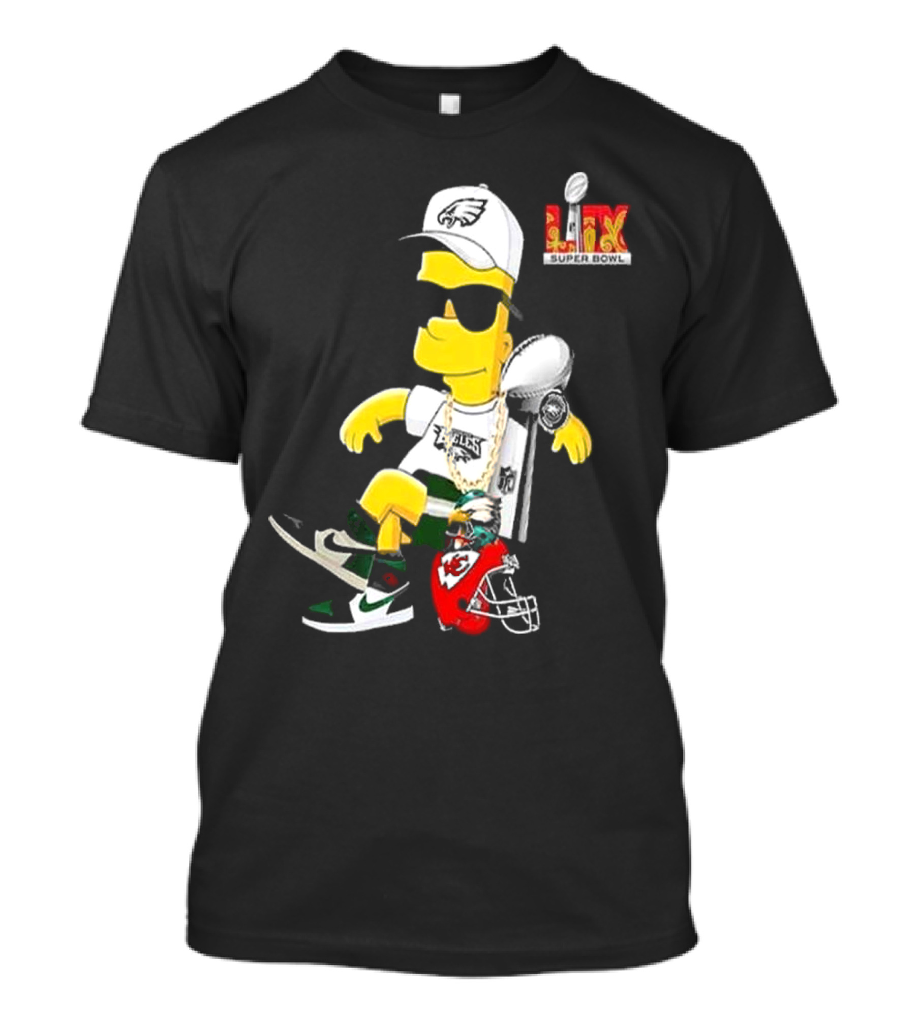 Bart Simpson X Philadelphia Eagles Super Bowl LIX Champions 2025 Essentials Football Chiefs Victory T-Shirt