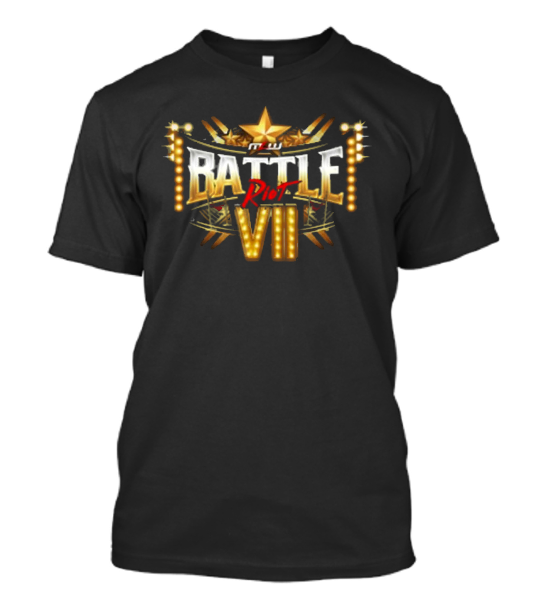 MLW Battle RIOT VII Star Emblem With Lights And Golden Elements T-Shirt