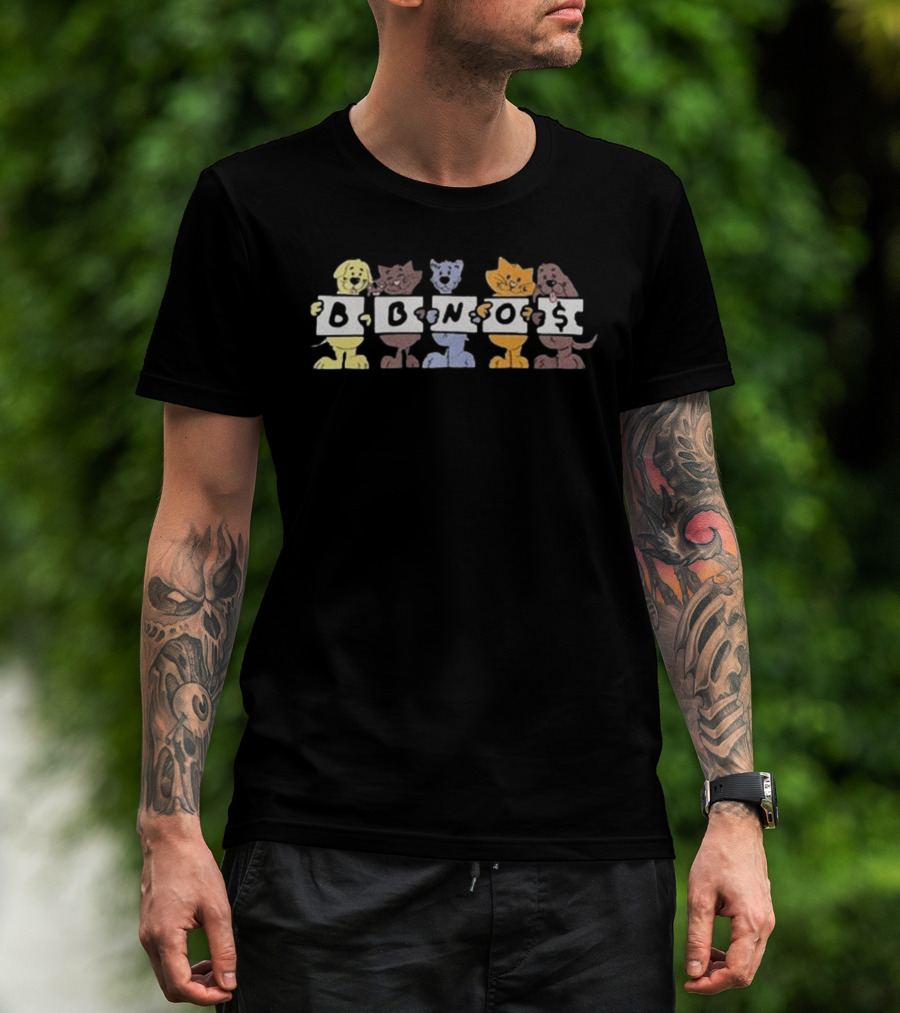 Bbnos Embroidered Pet Animals Holding Letters T-Shirt
