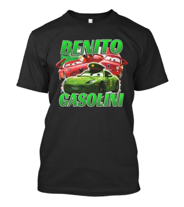 Benito Gasolini 95 Racing Cars Cartoon Crew T-Shirt